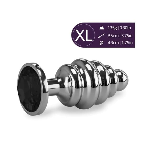 XL Twisted Rosebud Anal Jewel -Onyx