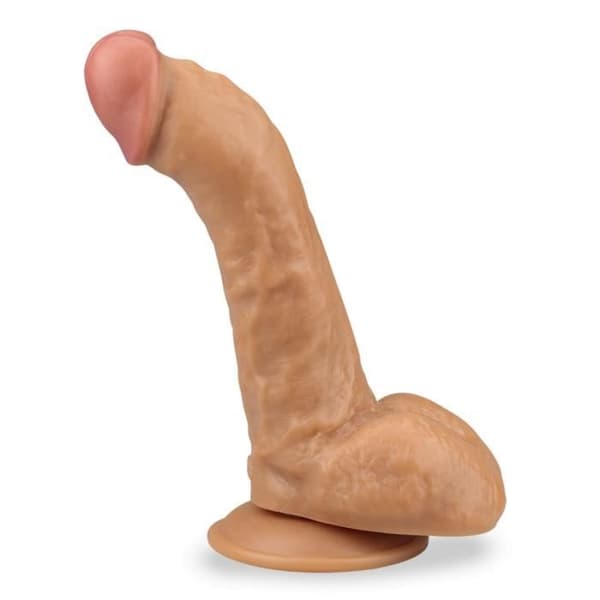 Harny Dark Skin Curved Suction Dildo