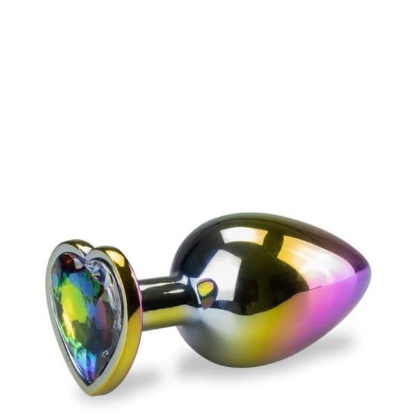 Rosebud anal juvel regnbåge hjärta M Multicolor