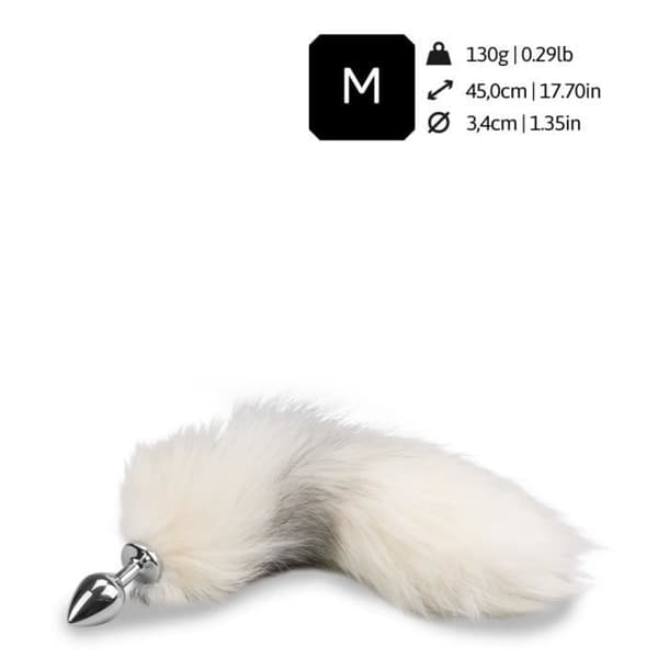 Fox tail plug vit och svart päls Black And White