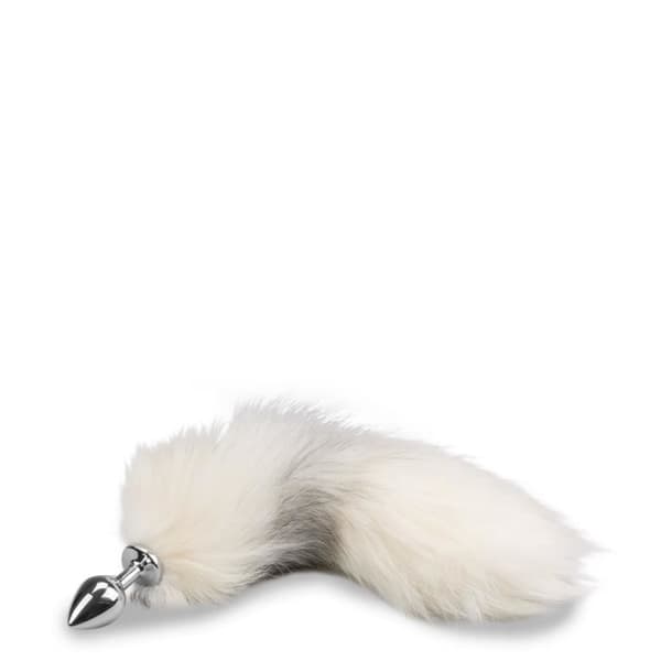 Fox tail plug vit och svart päls Black And White