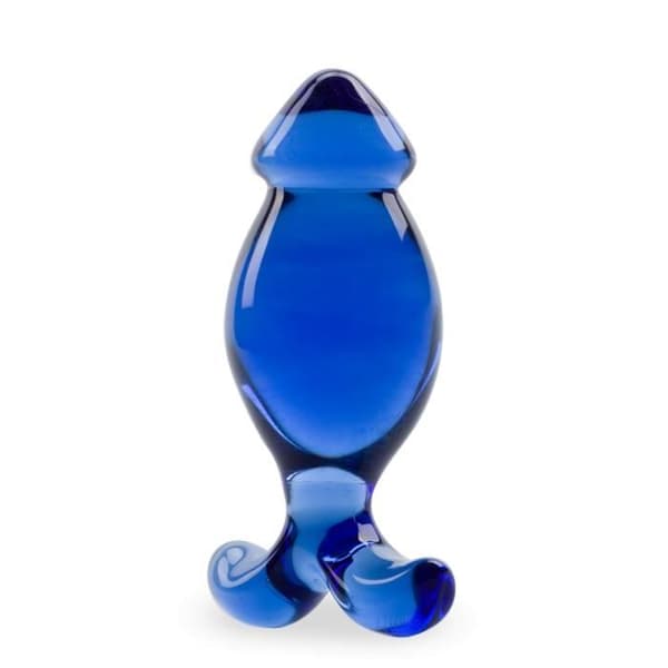 Analplugg av glas - Ocean - Mörkblå - 11cm - 4,2cm - Fisksvans