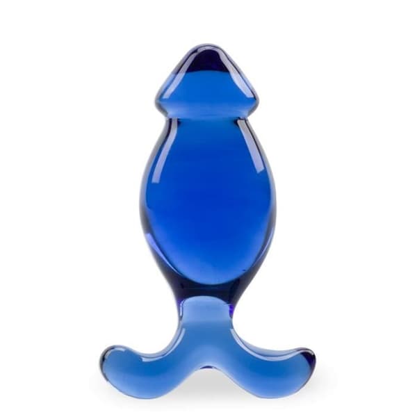 Analplugg av glas - Ocean - Mörkblå - 11cm - 4,2cm - Fisksvans