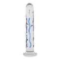 Miniatyrbild 4 av 4: Glow Blue Glass Dildo - Medium - Anal - G/P Spot Stimulator