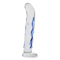 Miniatyrbild 2 av 4: Glow Blue Glass Dildo - Medium - Anal - G/P Spot Stimulator