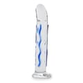 Miniatyrbild 1 av 4: Glow Blue Glass Dildo - Medium - Anal - G/P Spot Stimulator