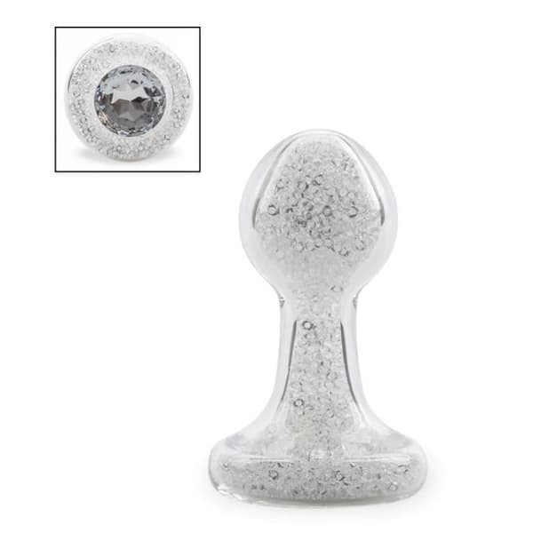 Pearl White Diamond Glas Butt Plug