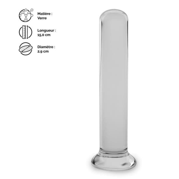 Glas analplugg 15,0cm Kristall