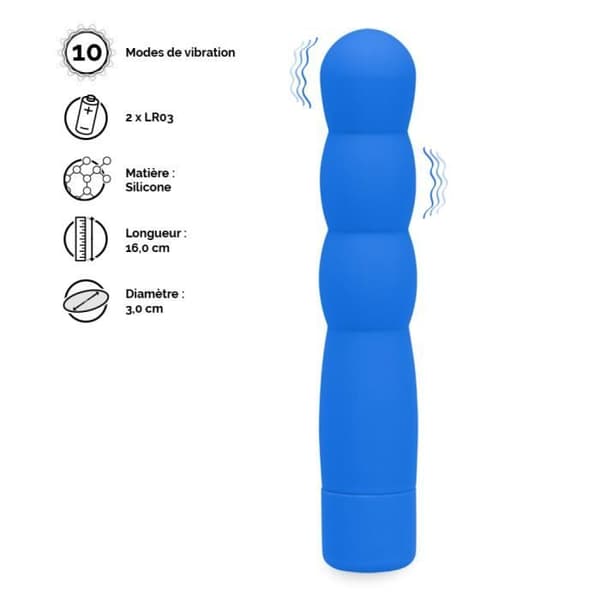 Vibromassör - Loopy - 10 vibrationslägen - Mjuk silikon - Blå
