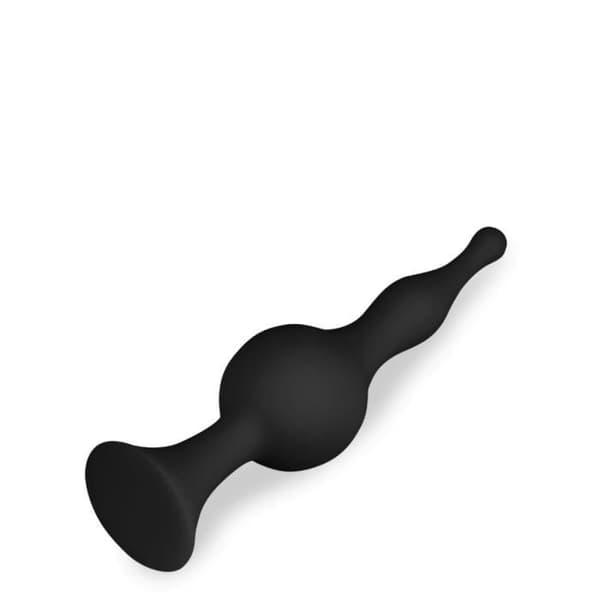 Black Blob sugkopp analplugg - Silikon - Progressiv diameter - För nybörjare