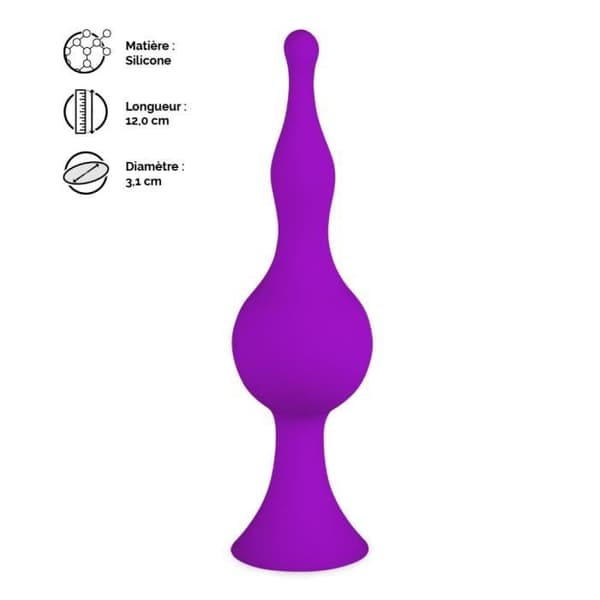 Analplugg - Blob - Silikon - Sugkopp - Lila