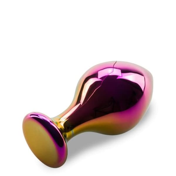 Analplugg av glas - Violet krom - Progressiv diameter - 9,0 cm lång