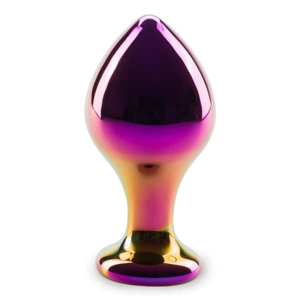 Analplugg av glas - Violet krom - Progressiv diameter - 9,0 cm lång