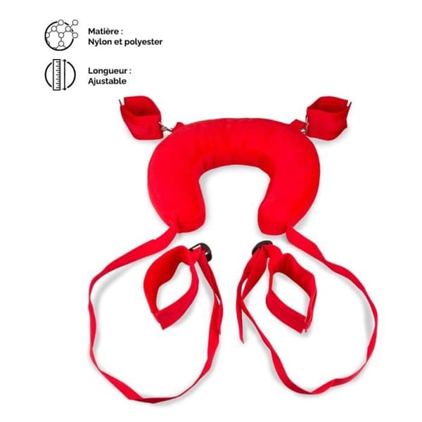 Ankel och handled bondage handbojor med kudde Röd