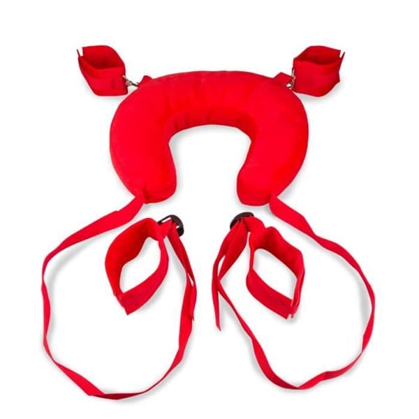 Ankel och handled bondage handbojor med kudde Röd