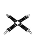 Miniatyrbild 3 av 4: Korsettbunden Hogtie Svart - BDSM-bindning - Nitar i konstläder - Svart