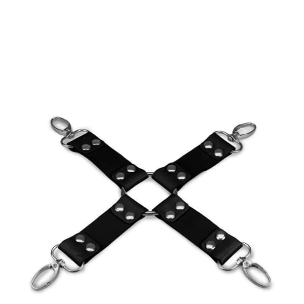 Korsettbunden Hogtie Svart - BDSM-bindning - Nitar i konstläder - Svart