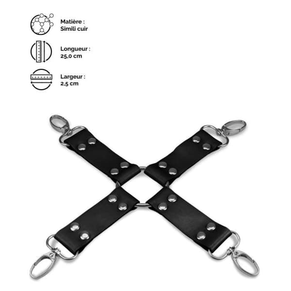Korsettbunden Hogtie Svart - BDSM-bindning - Nitar i konstläder - Svart