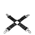 Miniatyrbild 1 av 4: Korsettbunden Hogtie Svart - BDSM-bindning - Nitar i konstläder - Svart