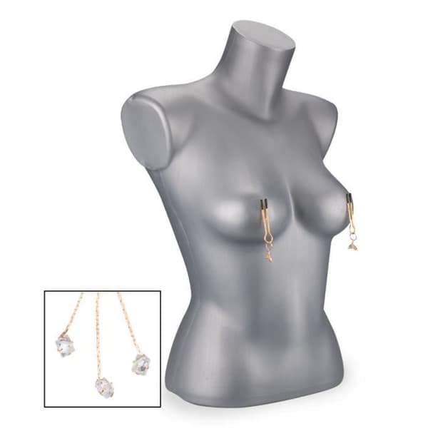 Nippelklämmor - Mermaid Tails - med strass - justerbar - 8,5 cm