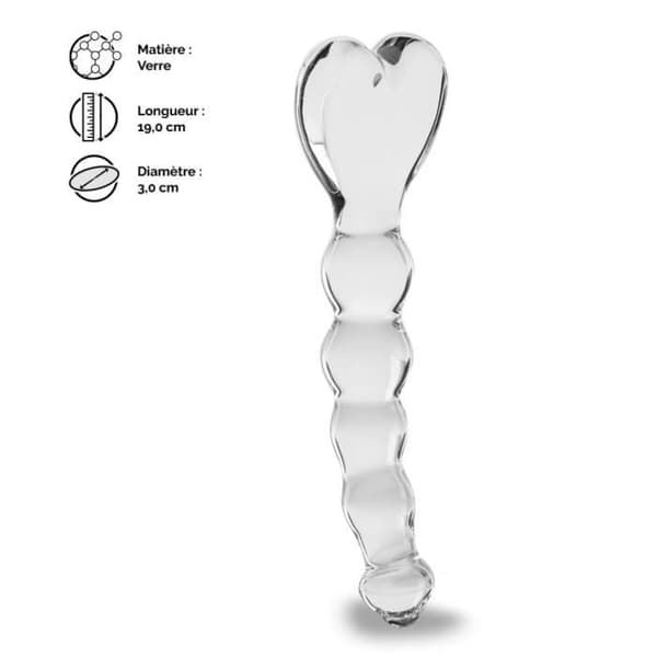 Love Arrow Kristallglas Dildo - Vit - Sexleksak - Glas - Vuxen - Slidan