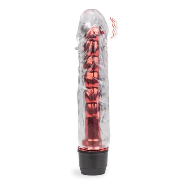 Vibrerande dildo med avtagbart fodral Jay Red