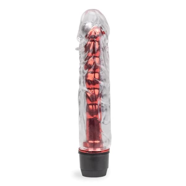 Vibrerande dildo med avtagbart fodral Jay Red