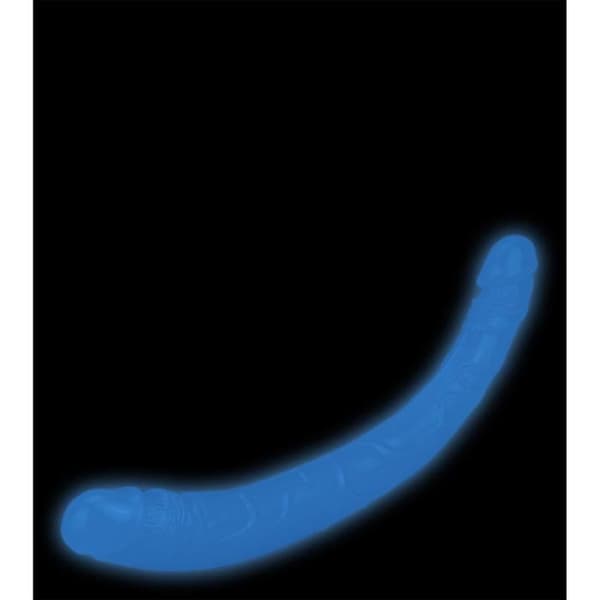 Dubbel fosforescerande dildo 37,0 cm Lumino - för män och kvinnor - vaginal och anal Crystal
