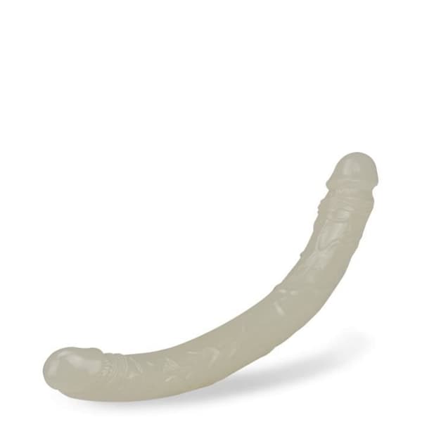 Dubbel fosforescerande dildo 37,0 cm Lumino - för män och kvinnor - vaginal och anal Crystal