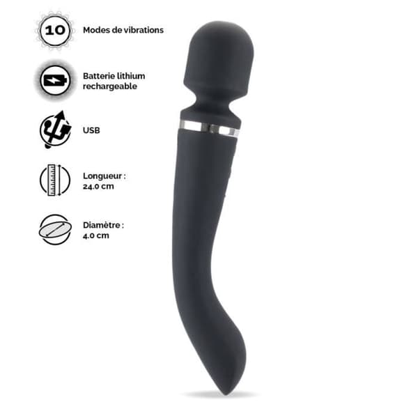 Fantasy wand vibrator och klassisk vibrator Black
