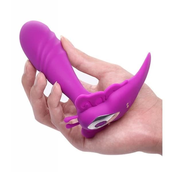 USB magnetisk fjärilsvibratortrosa 12 lägen Lila