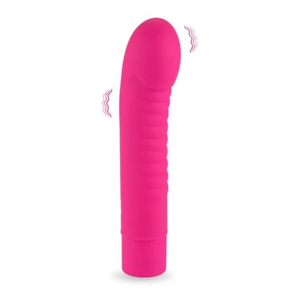 Sexleksak - Love and Vibes - Miniribbad vibrator 13cm - Silikon - Rosa - 10 vibrationslägen