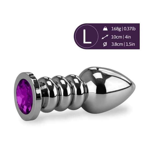 Anal Jewel Rosebud Ringed XL - 8 Ametist färger