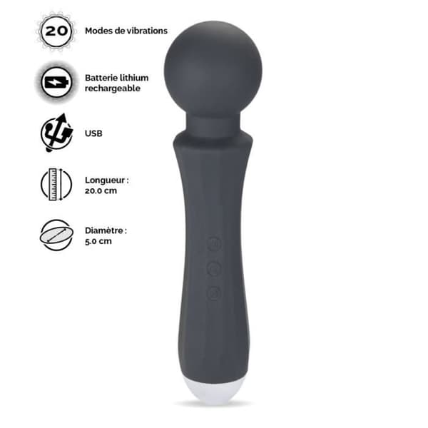Dual sense fantasy wand vibrator