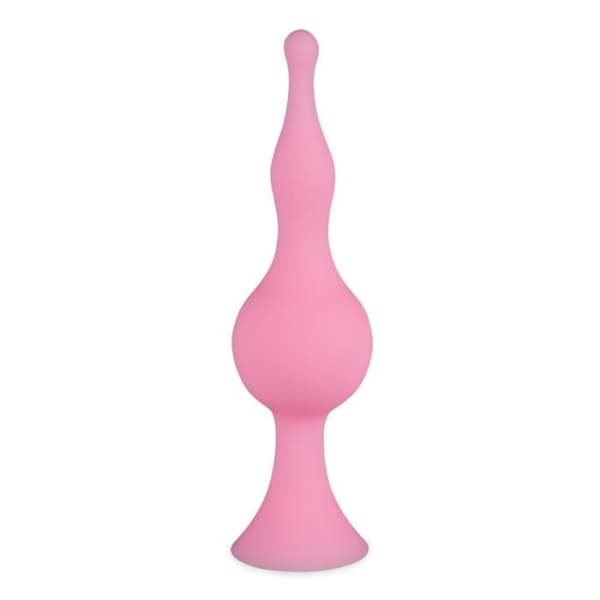 Analplugg - Blob - Rosa - Silikon - Progressiv diameter - Sugkopp
