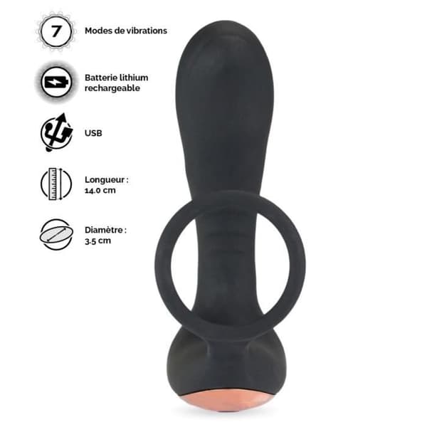 Vibrerande prostatastimulator med cockring 7 lägen