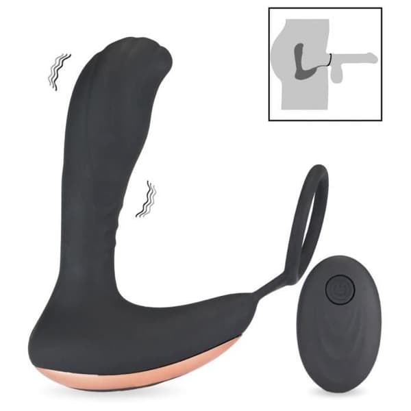 Vibrerande prostatastimulator med cockring 7 lägen