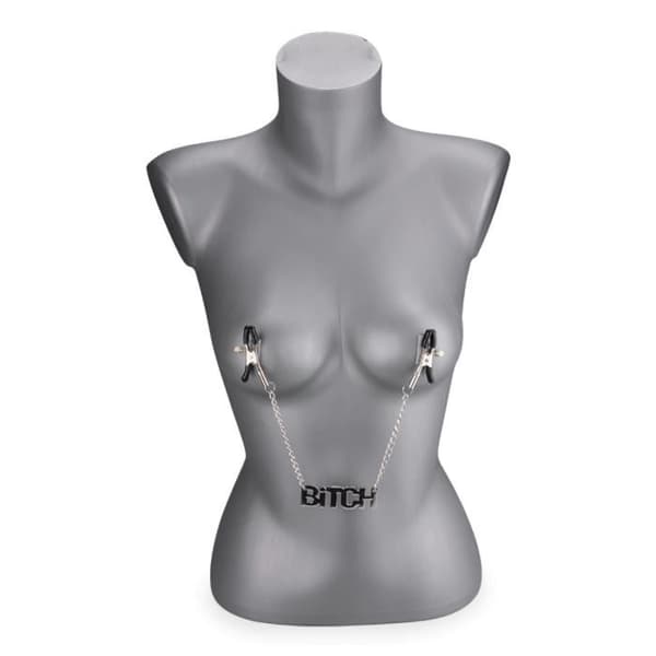 Nippelklämmor - BITCH - Silver - Justerbar - Metall - Gummiskydd
