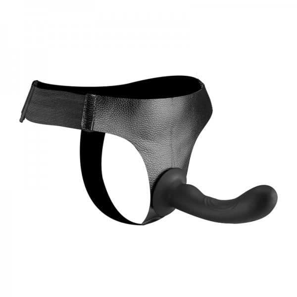 Gode - KÄRLEK &amp; VIBBAR - Böjd 15CM - Mjuk Silikon - Flexibel - Justerbart Elastiskt Bälte