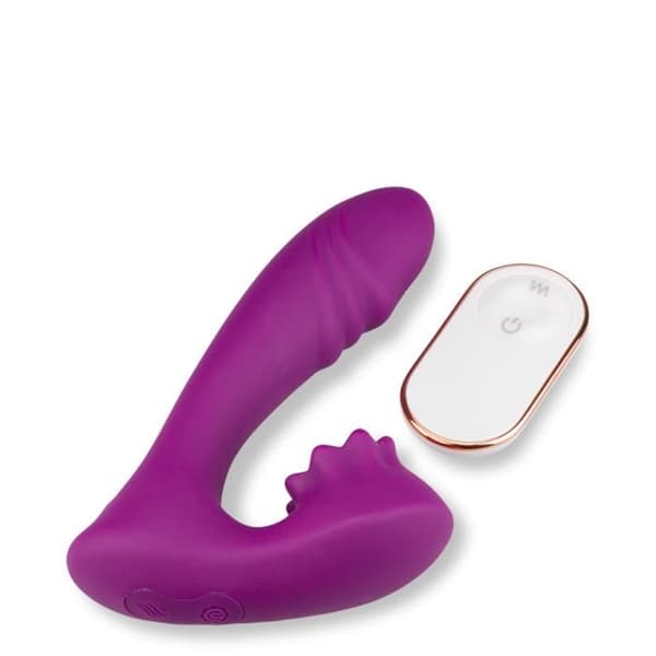 Klitorisstimulerande slag- och fjärrstyrd vibrator Lila