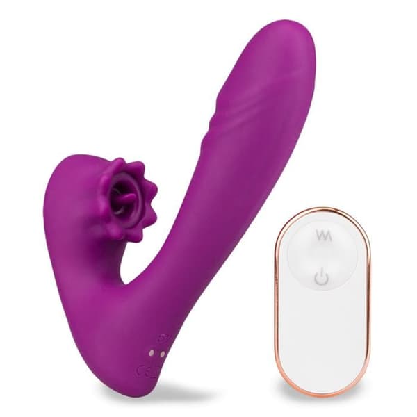 Klitorisstimulerande slag- och fjärrstyrd vibrator Lila