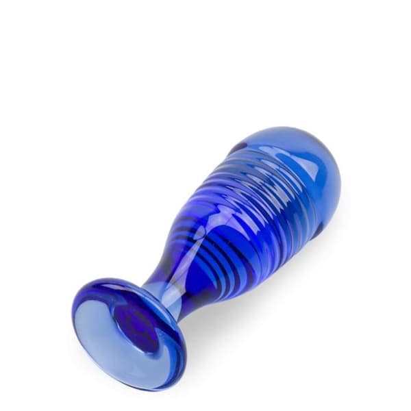 Glasanalplugg Saturn - Märke - Modell - Ribbade - Ideala dimensioner - Bred bas