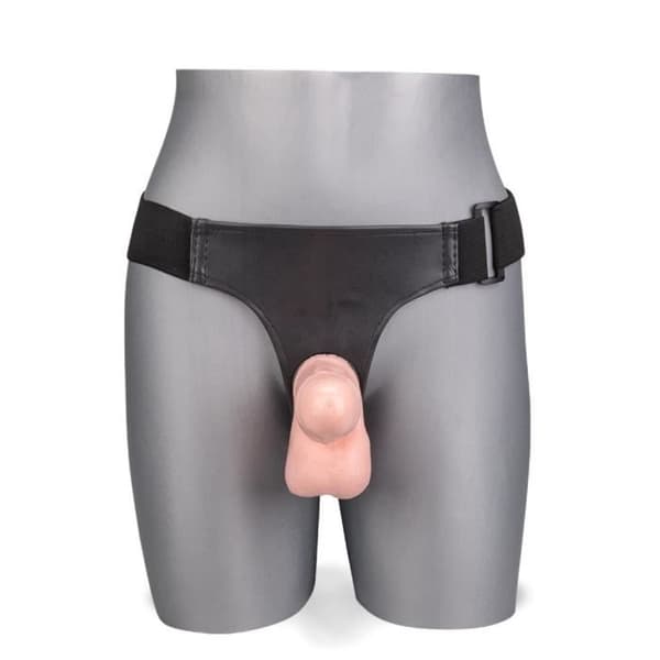Strap-on dildo - O-Ring - PVC - 15cm insättbar - Svart