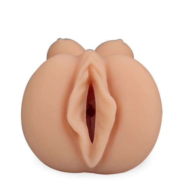 Vaginette mini buste i silikon Lara - Vuxen - Nodulerad och randig vagina - Vit