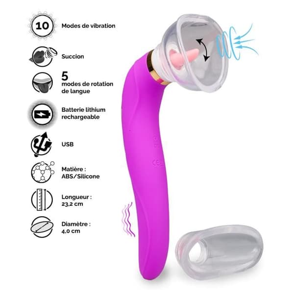 Vulva pump med tunga och Destiny vibrator