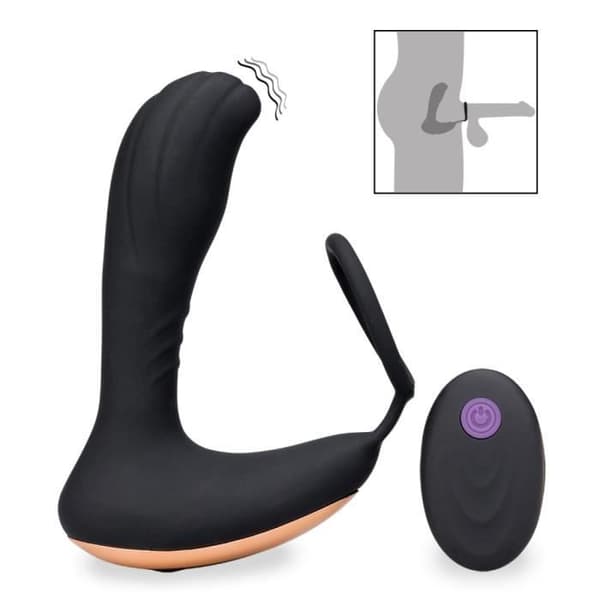 Vibrerande prostatastimulator med cockring 7 lägen