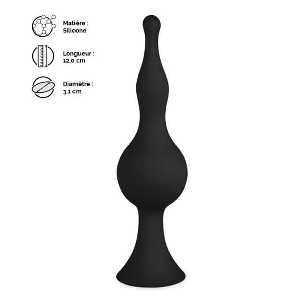 Analplugg - Blob - Silikon - Progressiv diameter - Sugkopp