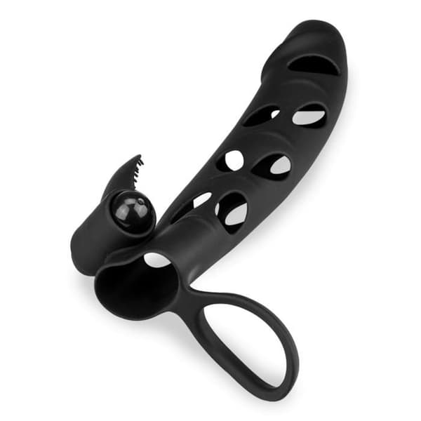 Silikoncockring och vibratorstimulator