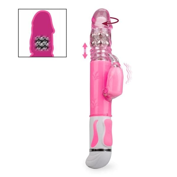 Vibromassör - KÄRLEK &amp; VIBRATIONER - Vibro Kanin Flashy Rotativ XL - Färg: Flickig - Rotationsfunktion - För vuxna