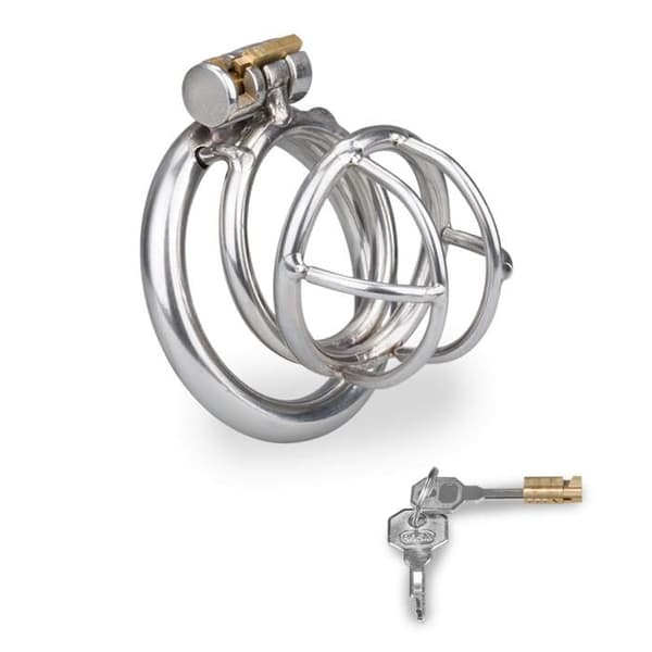 Kort penisbur - Clink M - Rostfritt stål - Magic Lock - Vit